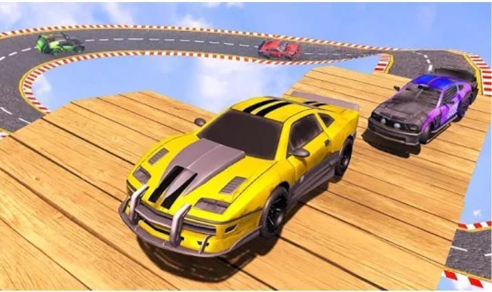 巨型坡道汽车跳跃特技3D图3